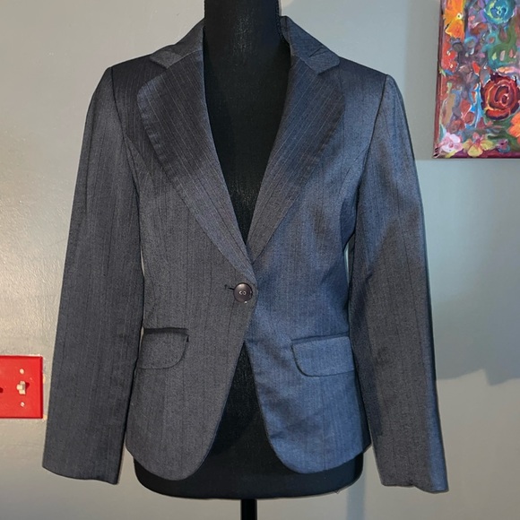 Petite Sophisticate Jackets & Blazers - Petite sophisticate pin striped tailored blazer jacket 2P